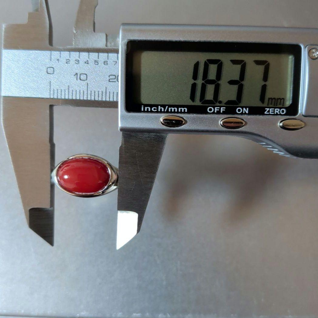 リング　Pt900　珊瑚　カボション　10.37g