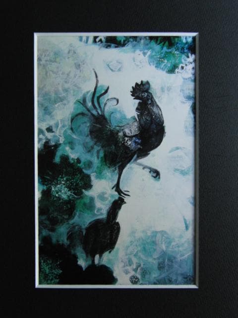 清原啓一、【薫風に遊ぶ】、希少な額装用画集より、状態良好、新品額装付