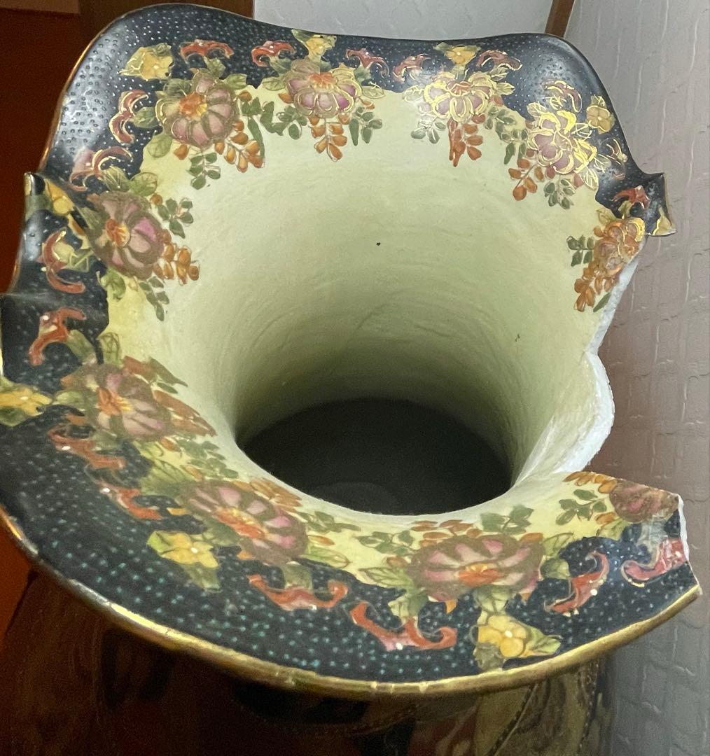 大きな薩摩焼の宮廷床花瓶 , 新年 セール‼️