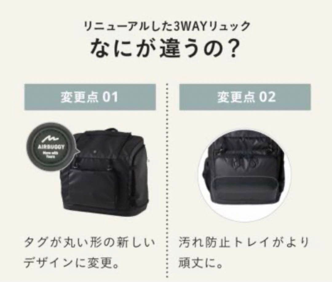 新品★エアバギー 3ウェイバックパックキャリー ワイドサイズ新色ネイビー