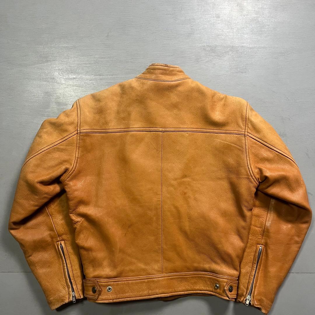 KUSHITANI シングルライダースジャケット　本革　オールレザー　短丈　S