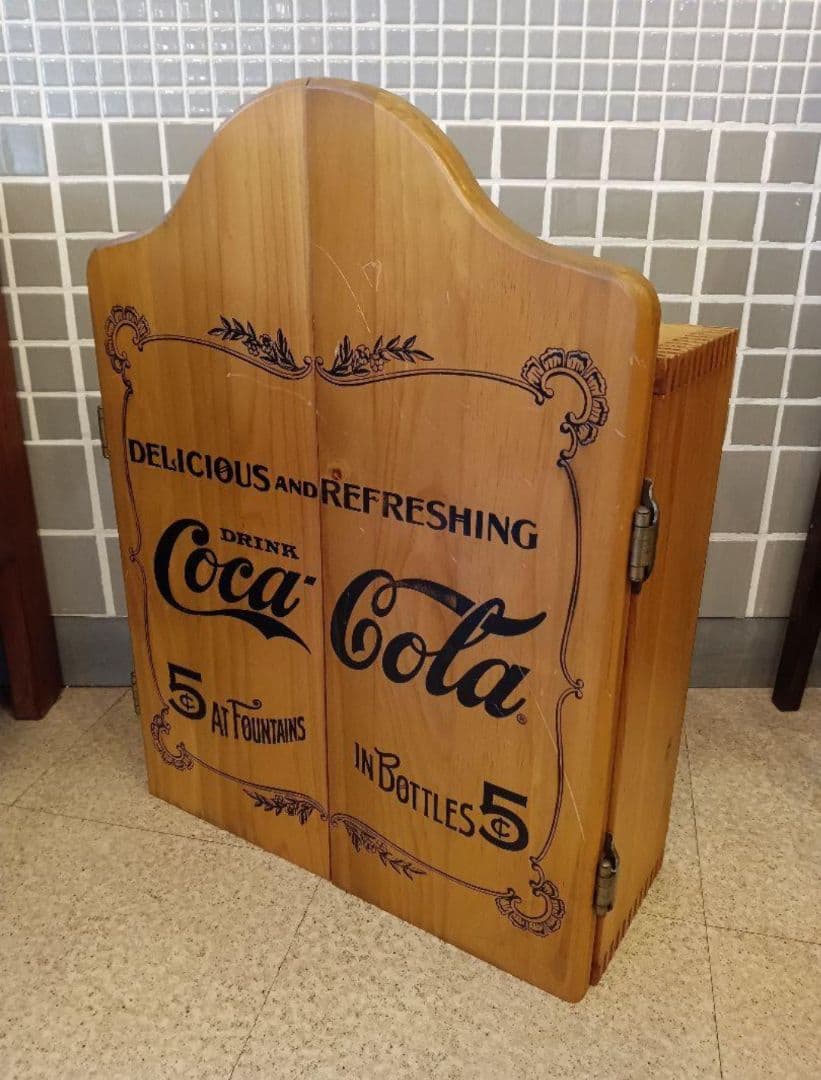 希少　コカコーラ　ビンテージ　木製　シェルフ　棚