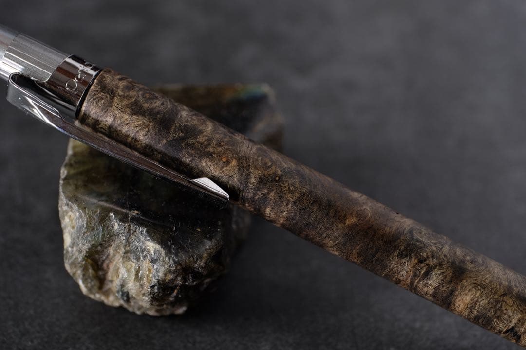 PG5木軸カスタム0199　高村杢工房 製図用シャープペンシル　花梨瘤　至高の黒