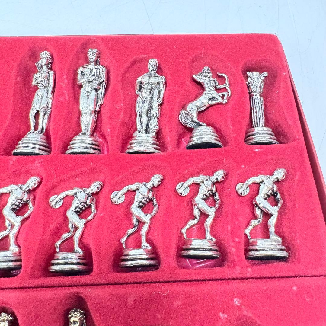 【希少レトロ・駒付属】アンティーク調 インテリア チェステーブル＆駒セット