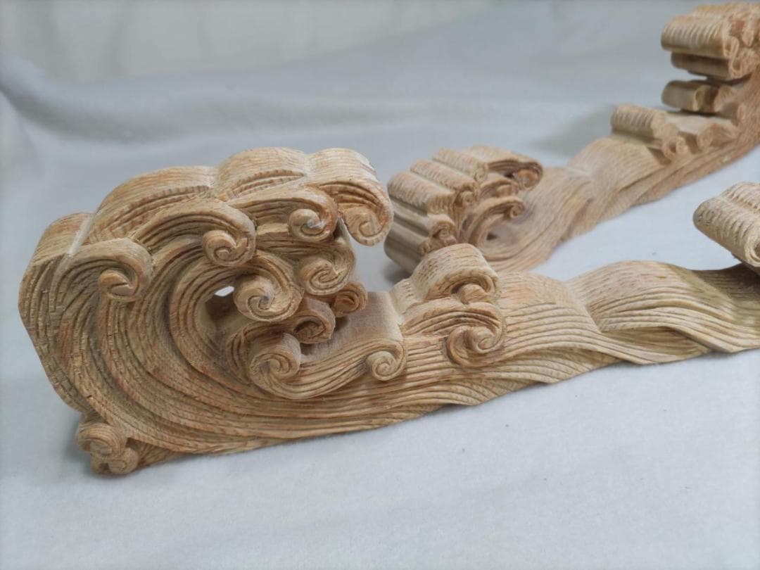 ★ ☆【波】幅30ｃｍ　1組（2個）山車、だんぢり彫刻部材　送料無料！
