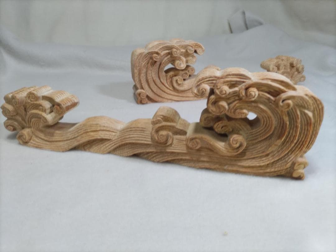 ★ ☆【波】幅30ｃｍ　1組（2個）山車、だんぢり彫刻部材　送料無料！