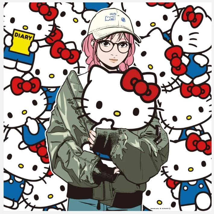 Backside works. × ハローキティ アートポスターB