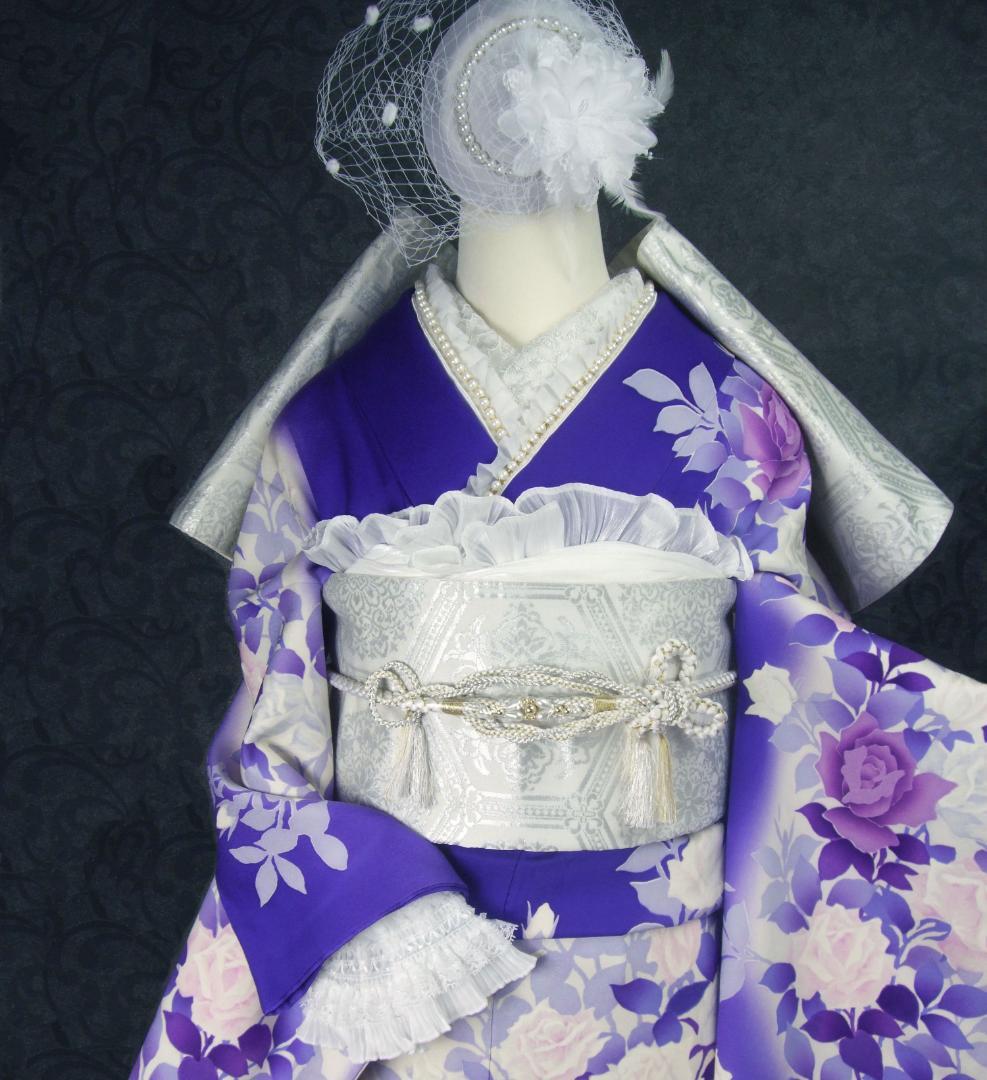 ももちゃん様 振袖5点セット 薔薇 ホワイトレースセット