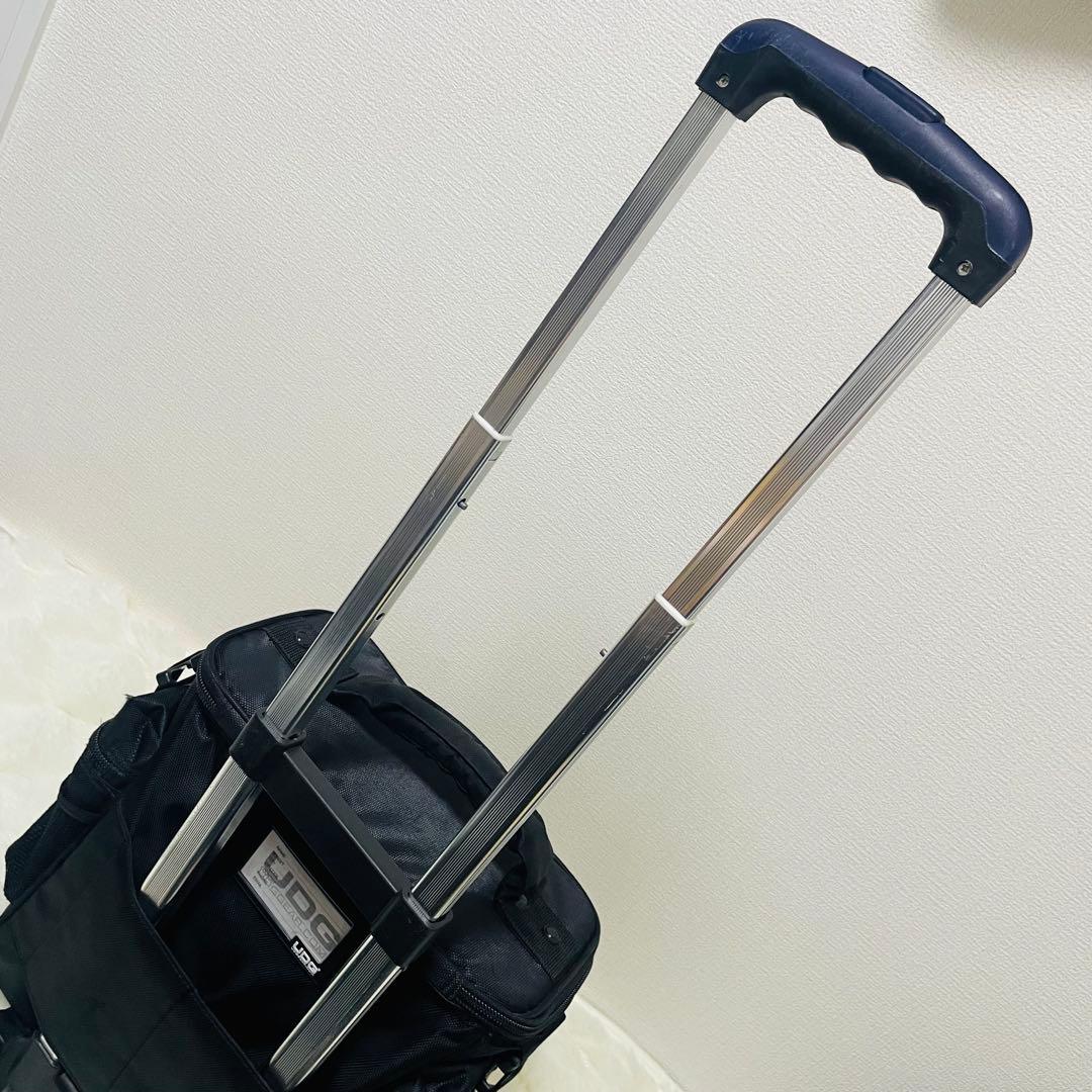 UDGレコードバッグ キャリーカート内蔵 Black インナーOrenge