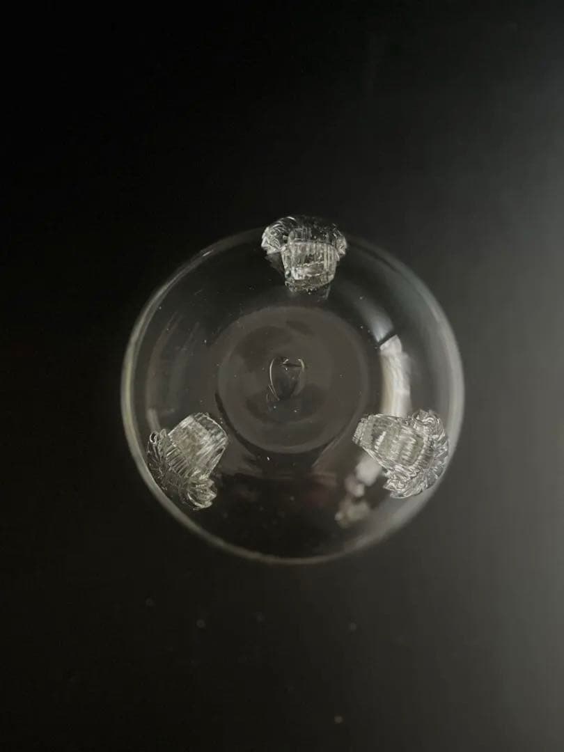 669 骨董 アンティーク 和ガラスの蓋物 菓子器 三つ脚 エッチング 大正期