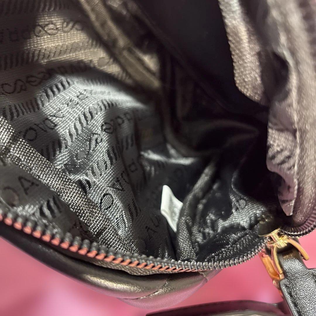 ブラック レザー ショルダーバッグノベルティ