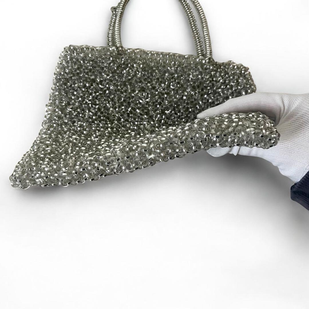 美品 アンテプリマ スタンダード スクエア ミディアム シルバー チェーン付き