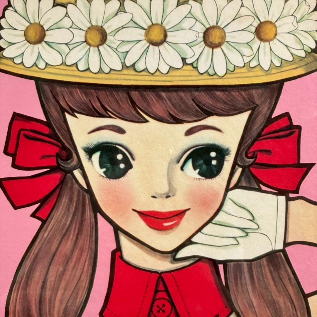 美品 内藤ルネ「ルネガール キャノチェ」版画 限定60点 Kawaii 中原淳一