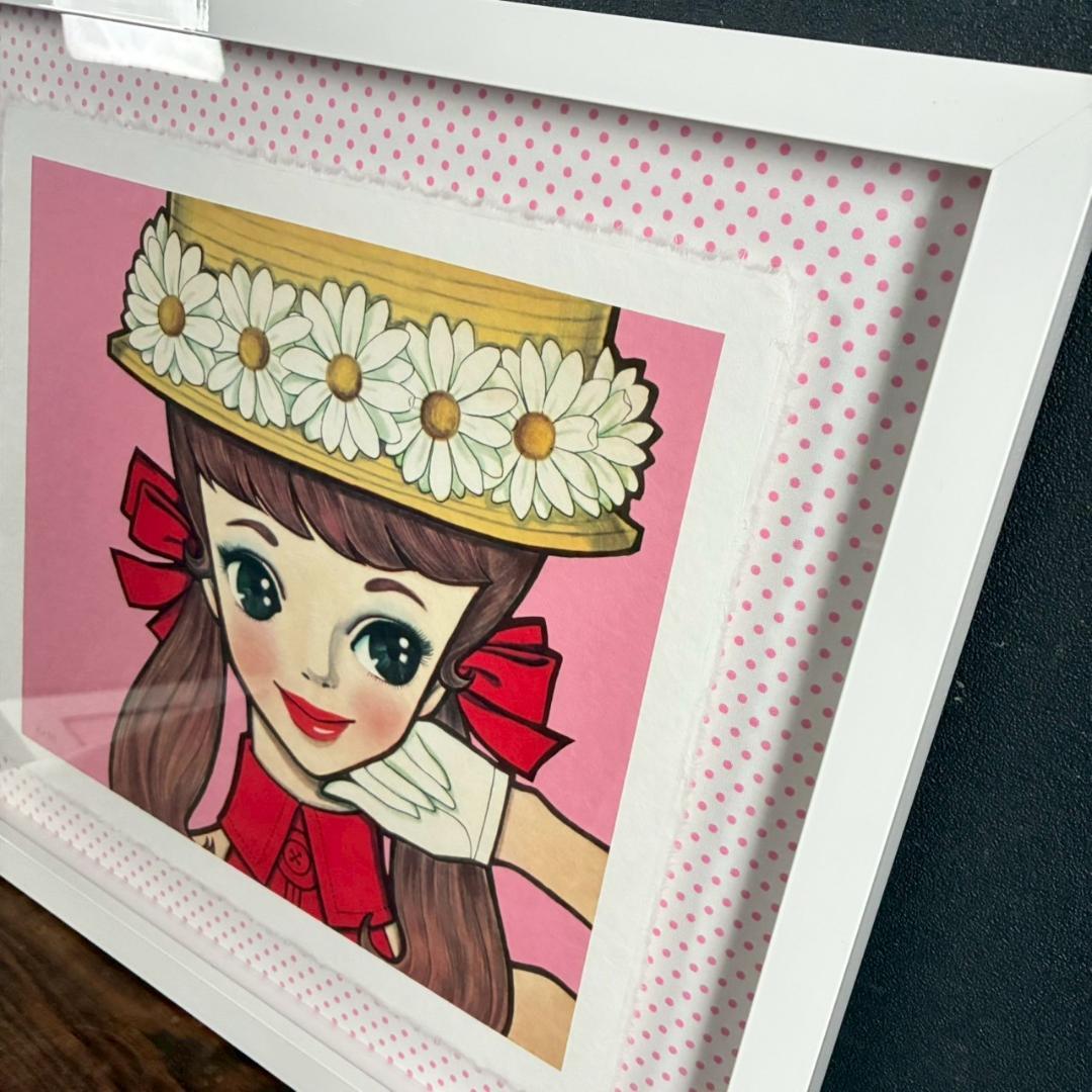 美品 内藤ルネ「ルネガール キャノチェ」版画 限定60点 Kawaii 中原淳一