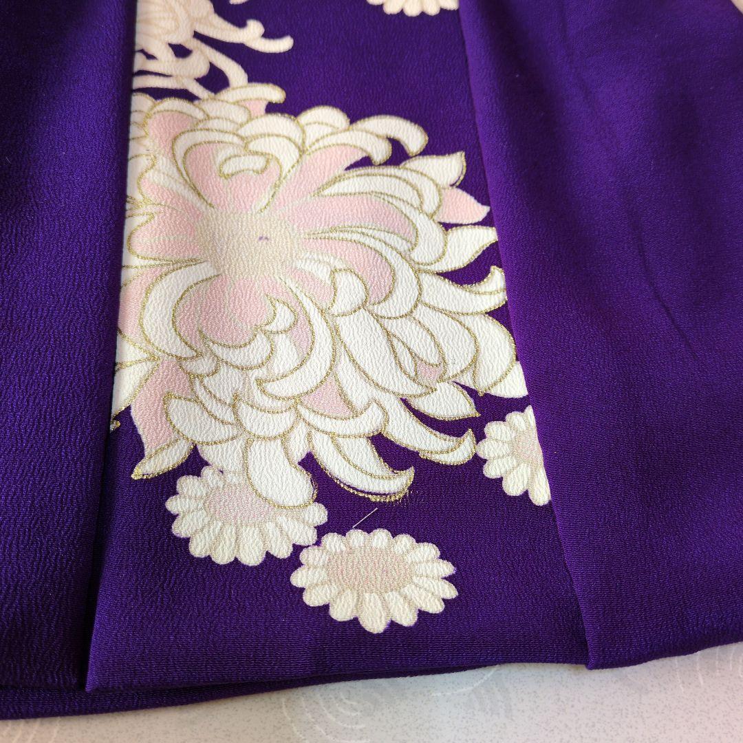 七五三３歳正絹手縫いの被布と巾着のセット（中綿無し）