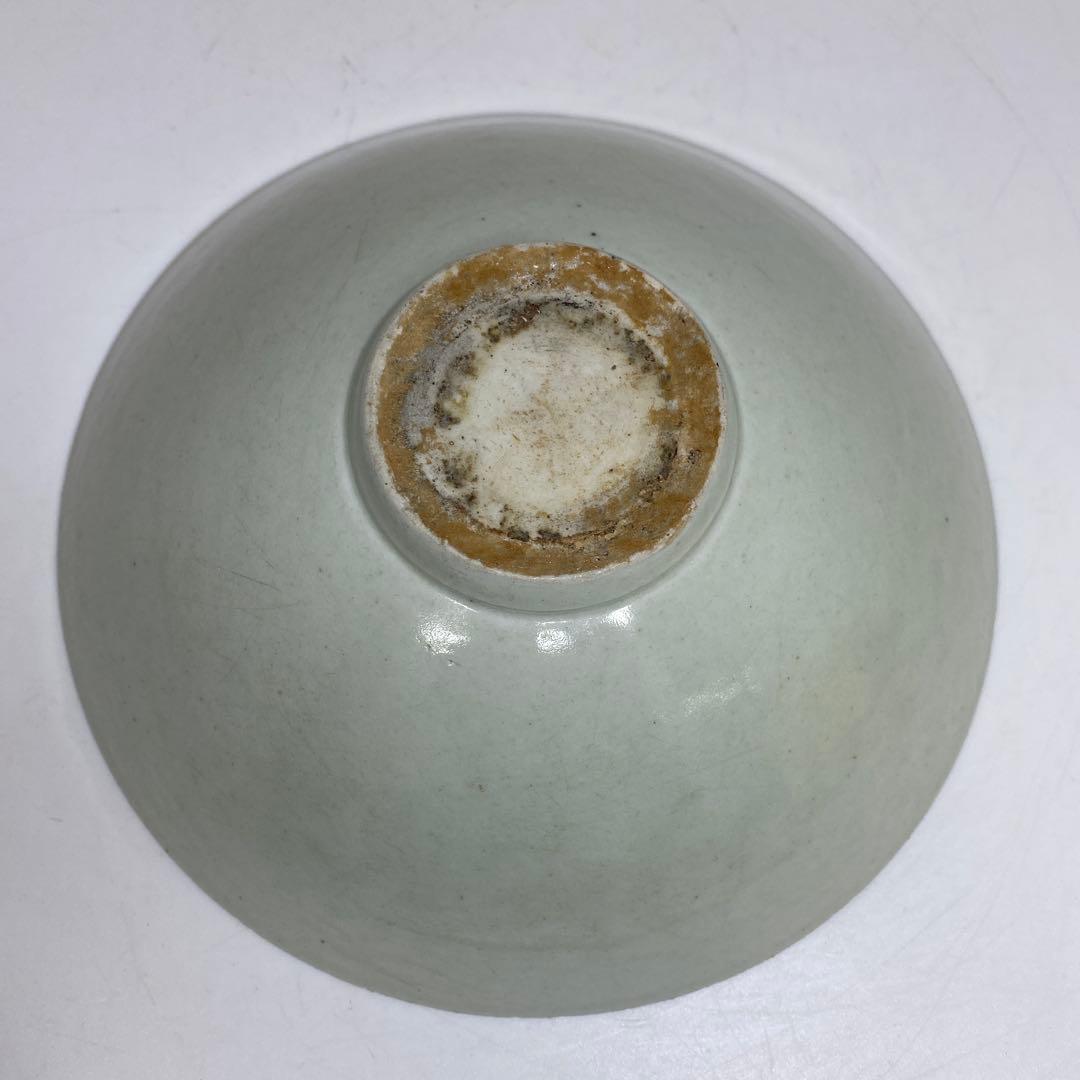 古代中国　青磁　青影刻雲鉢　幅約19.8㎝　トヒチル　東さ7-0304☆2F