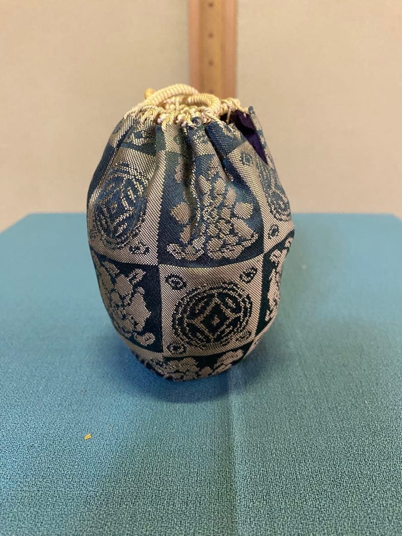 ⭐️本日限定⭐️古膳所写耳付茶入 陽炎園(岩崎新定) 遠州市松宝 西陣織 共箱