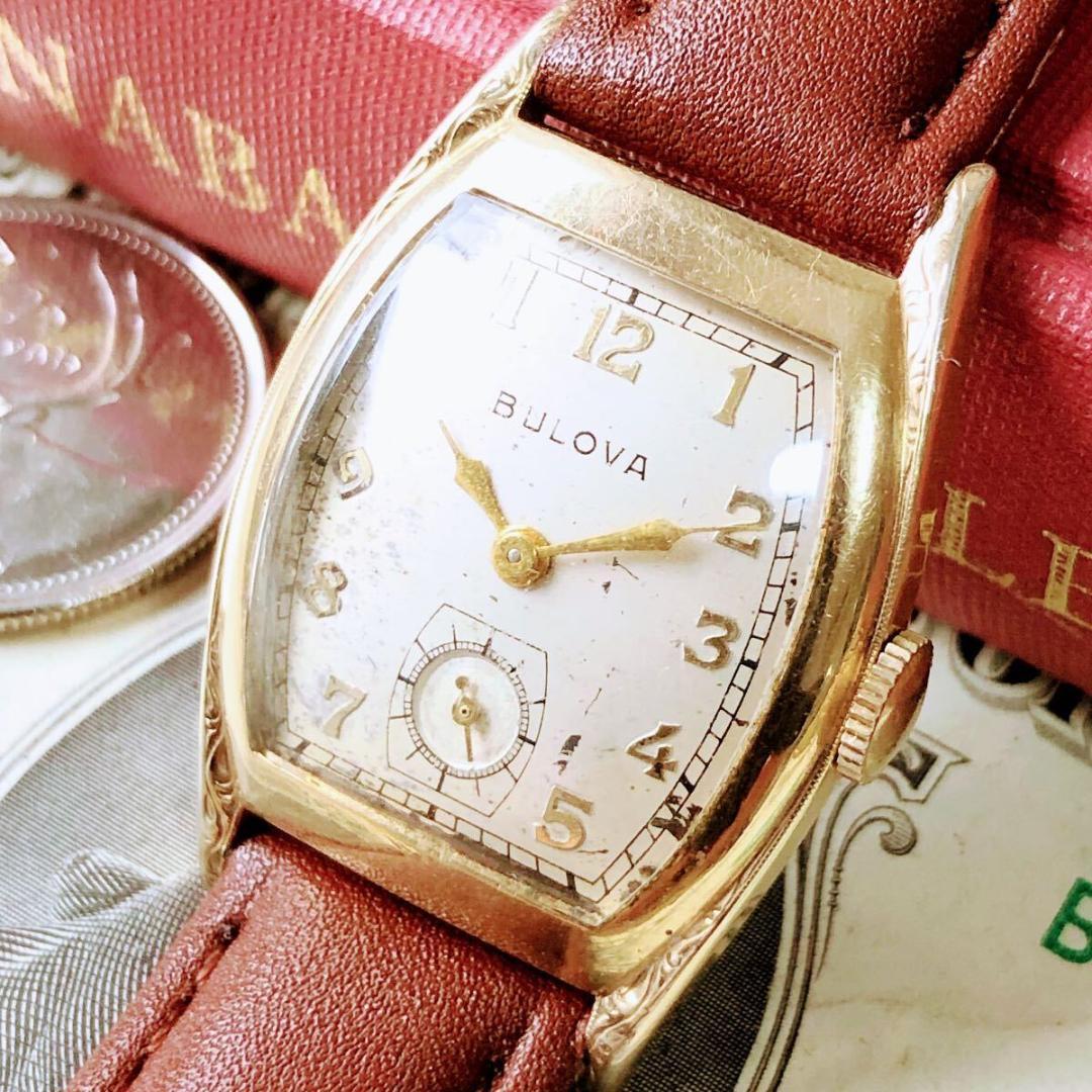 #3800【渋くてお洒落】メンズ 腕時計 ブローバ 動作品 アンティーク 手巻き