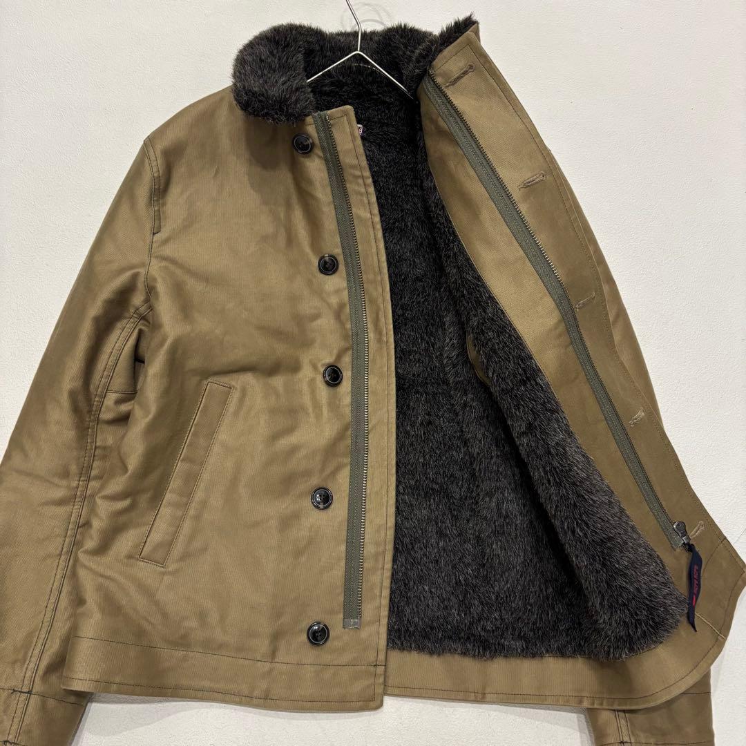 BLUE BLUE 美品 名作 N-1 ボア デッキジャケット ジャーマンクロス