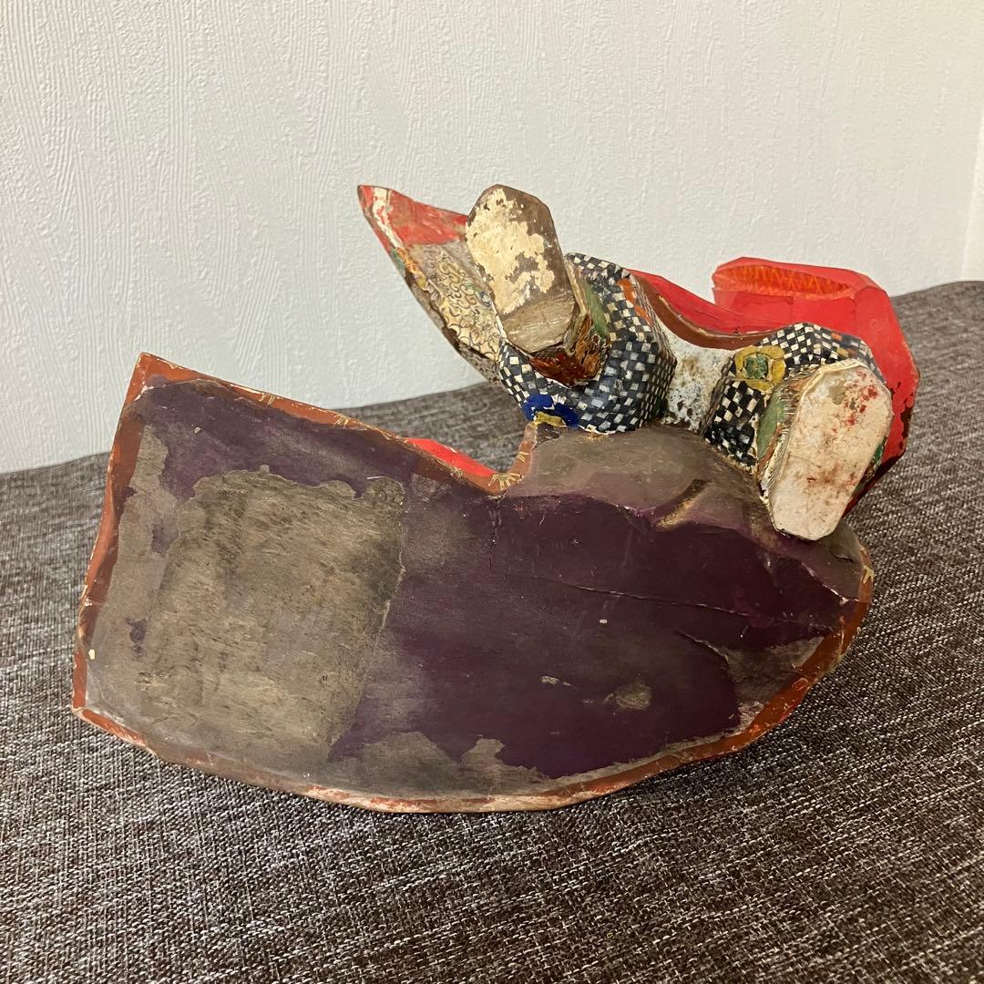 奈良一刀彫　名工竹林薫風作　舞楽人形　春日大社　骨董　古道具　奈良蔵出　森川杜園