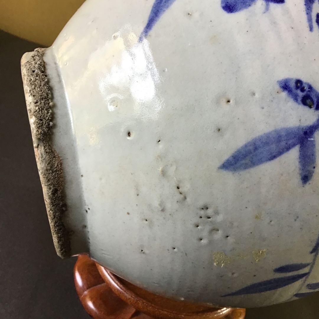 李朝　柘榴図柄　大壺　李朝中期