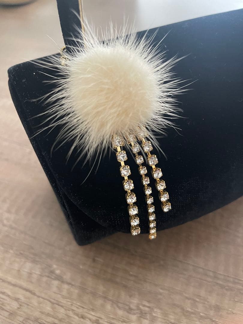 黒の厚底草履LLとファー付きバッグセット