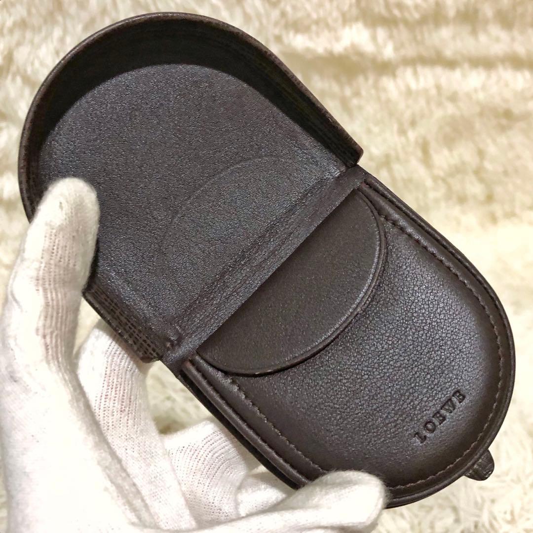 未使用✨ロエベ アナグラムロゴ　レザー　 ケース ダークブラウン