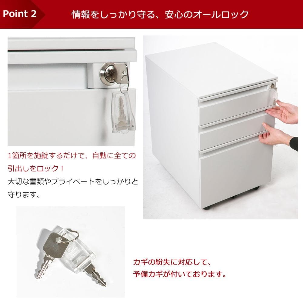 オフィスワゴン 完成品 オフィスワゴン 大容量 3段 組立て不要 キャスター付