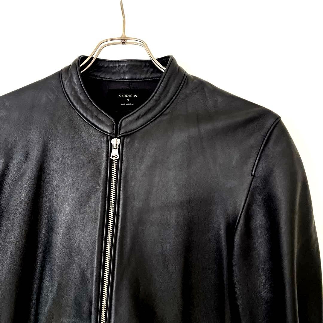 【極美品】ステュディオス ラムレザー シングル ライダース ジャケット L相当