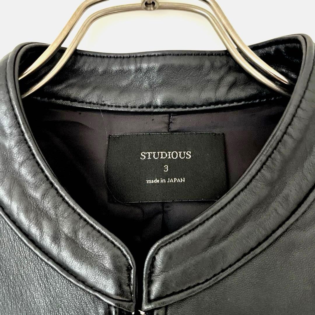 【極美品】ステュディオス ラムレザー シングル ライダース ジャケット L相当