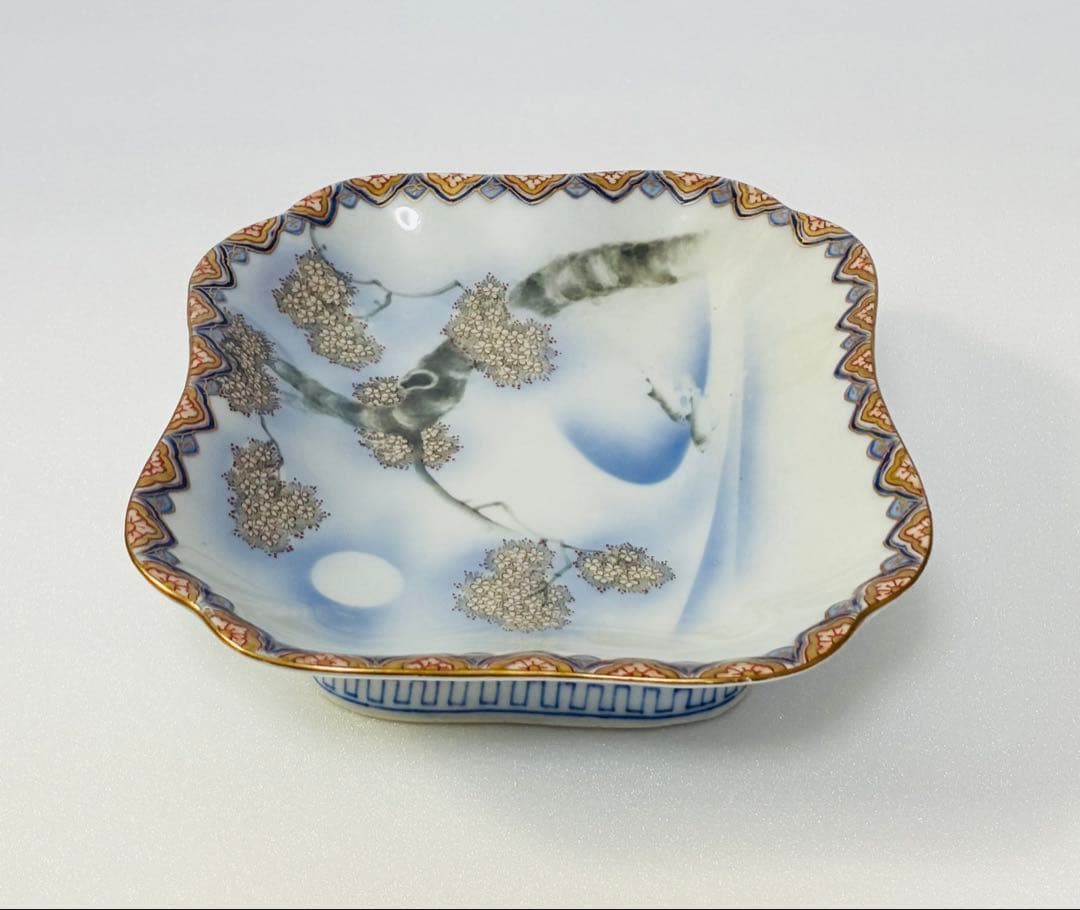 専用 明治末 大正 香蘭社 高級食器 色絵金彩桜樹鮎文 高台皿