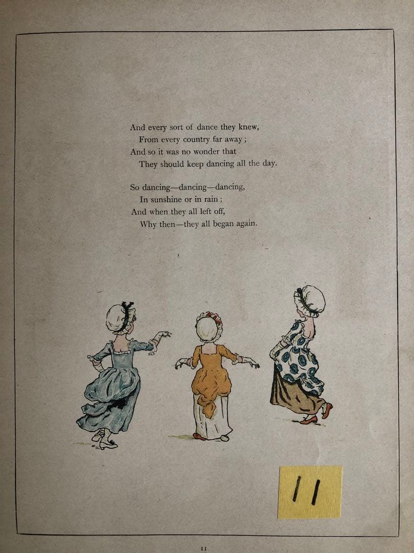 1885年に出版された ケイト・グリーナウェイの 多色版画で製作された絵本