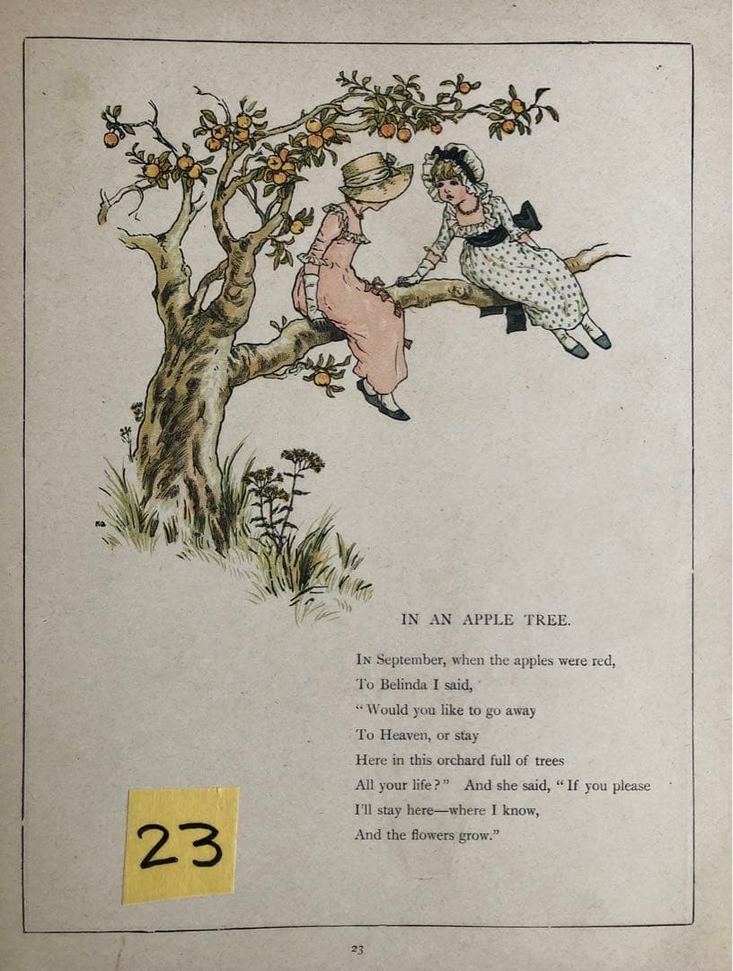 1885年に出版された ケイト・グリーナウェイの 多色版画で製作された絵本