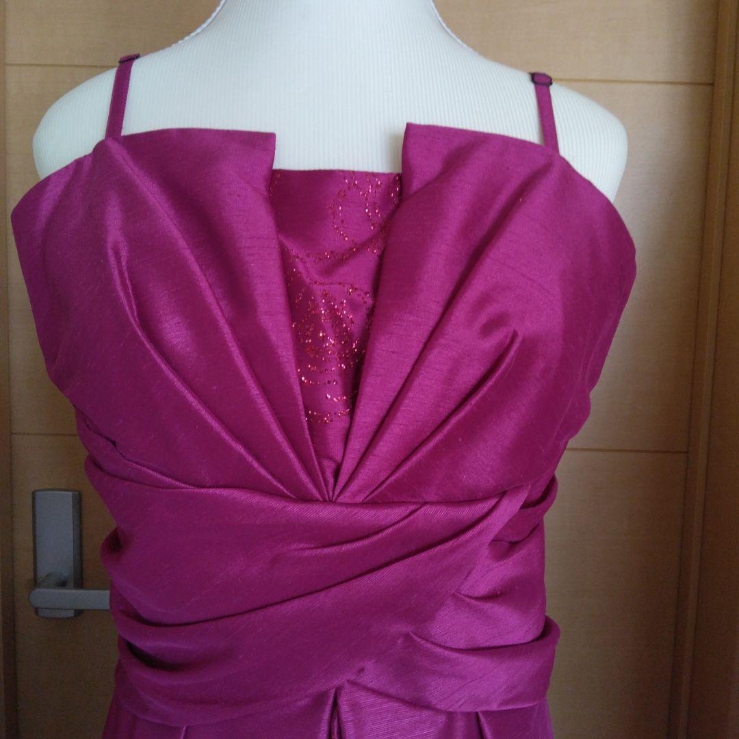 ジュネビビアン　ロングドレス　マゼンタ　ローズピンク　13号