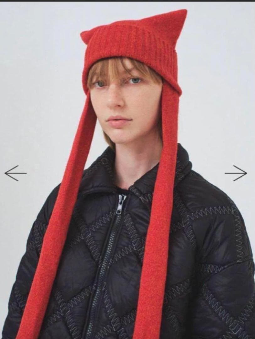 soduk スドーク フラットニット キャップ 猫耳