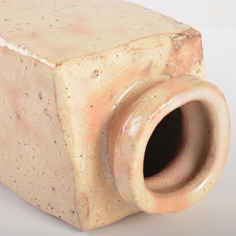 萩焼　十三代　田原陶兵衛作　菱花入　共布　共箱　V　R7158