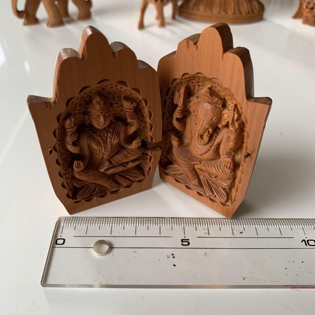 [希少] 白檀　合掌　ガネーシャ　手彫り