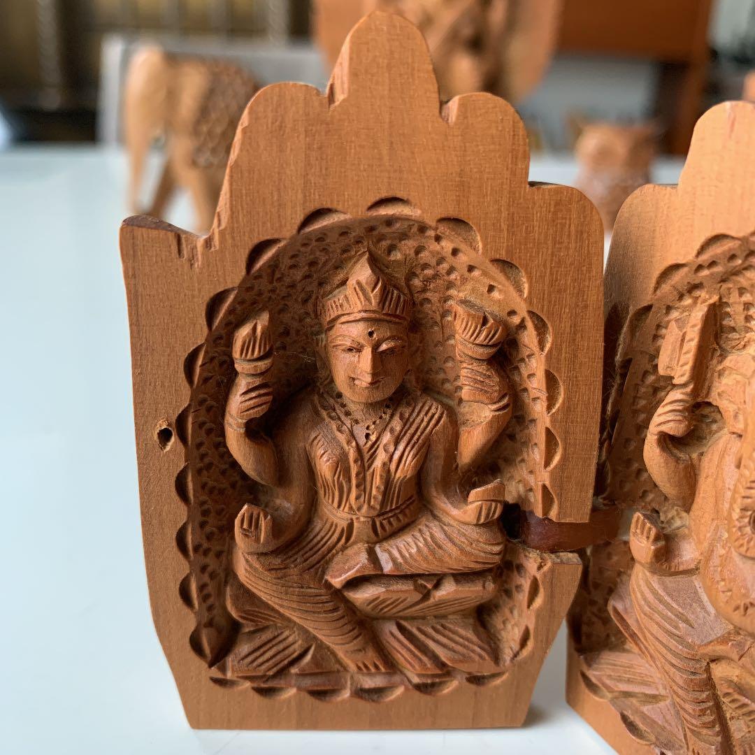 [希少] 白檀　合掌　ガネーシャ　手彫り