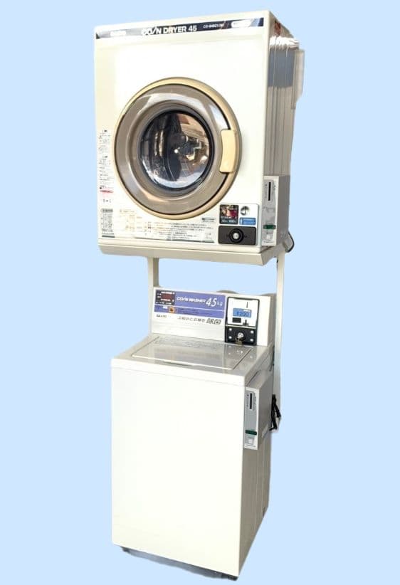 SANYO 業務用式全自動洗濯機＋式電気乾燥機 鍵付き ①