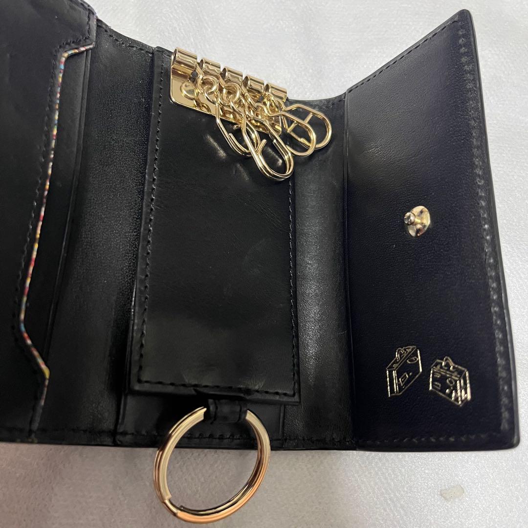 新品　ポールスミス　キーケース　ブラック　黒　ベジタン　レザー　キーリング　本革