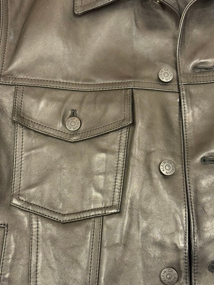 【K】  カルバンクライン レザージャケット 黒