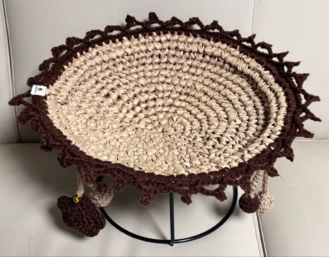 猫用　ベッド（ベージュ×ブラウン）　ハンドメイド　magoooz3