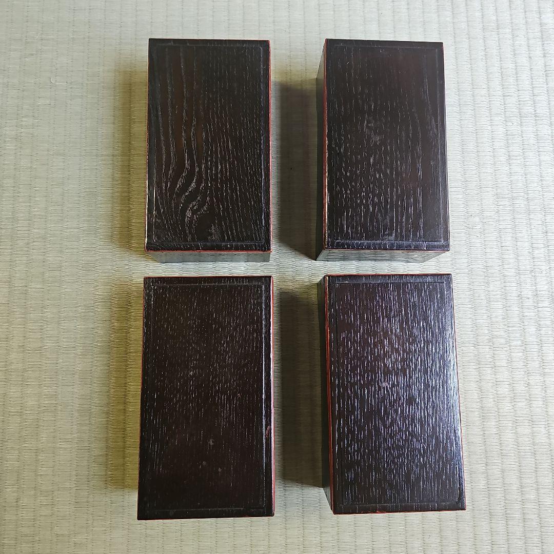 明治ロマン/1870年物/当時物】戦前物 漆塗り弁当箱 漆器 膳の箱 四客4客