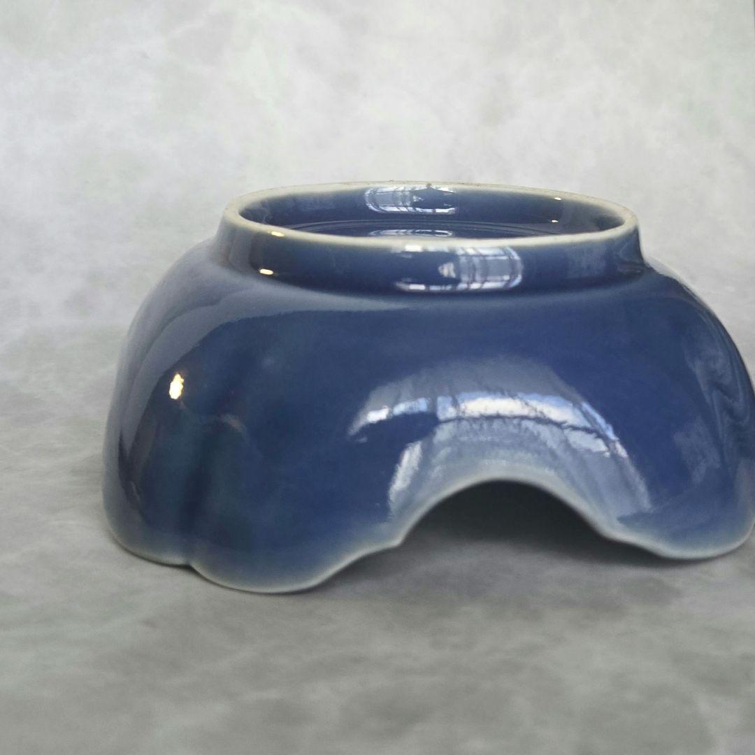 無傷　完品　古伊万里　瑠璃釉　変形皿　江戸　骨董　金直し　金継ぎ　アンティーク