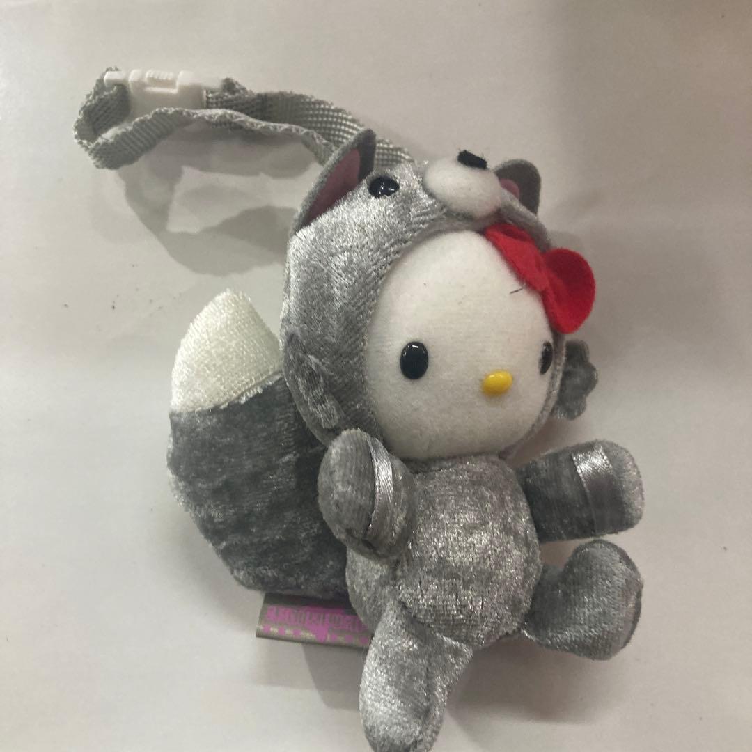 北海道限定　キティ　銀ぎつね　ストラップ