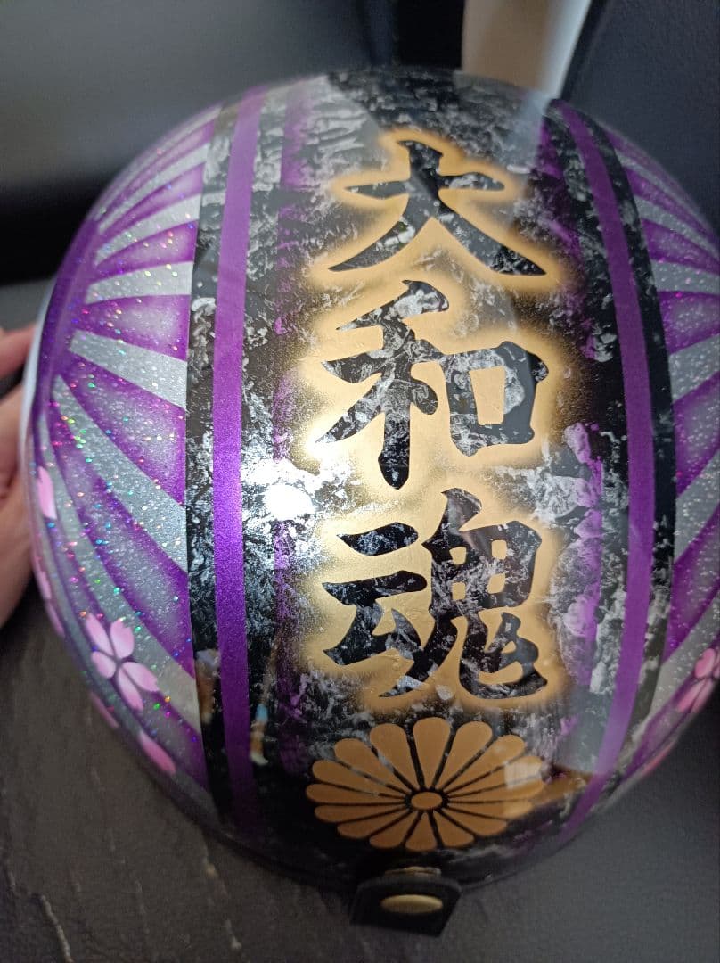 カスタムコルク半　Candyパープル　蝶塗装　七色ラメ　文字変更無料