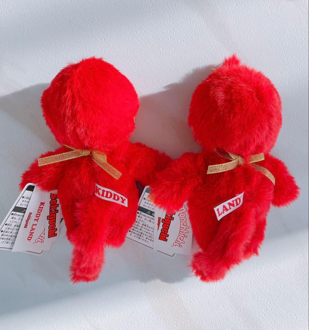 Monchhichi 　キディランド限定　ぬいぐるみ　ペア 　赤　Sサイズ