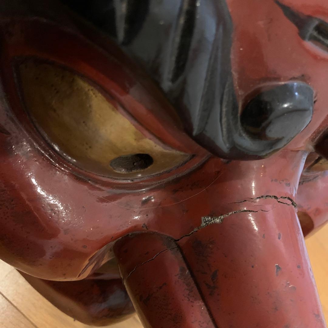 木彫り　天狗面　重量級