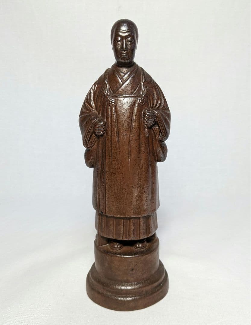 西村春湖 備前焼 奥村五百子像 春湖苑識箱 陶像 置物 オブジェ 名工 希少