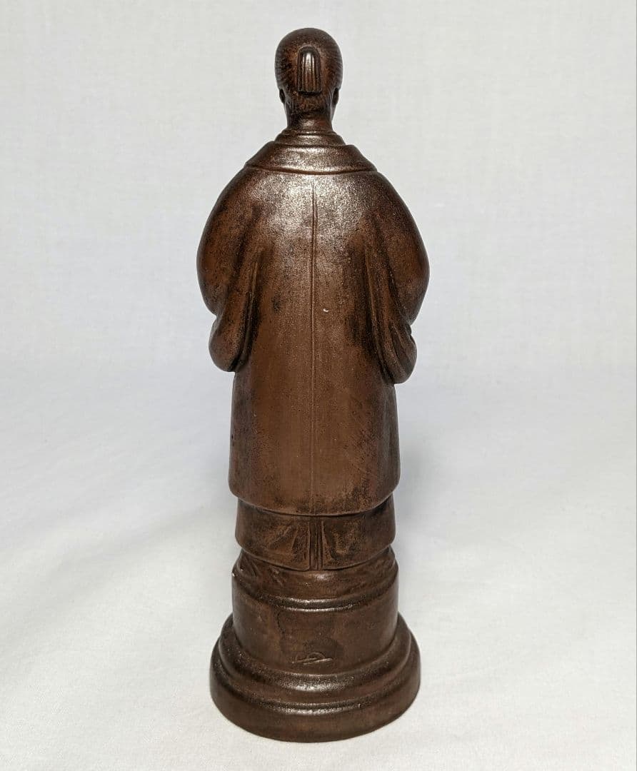 西村春湖 備前焼 奥村五百子像 春湖苑識箱 陶像 置物 オブジェ 名工 希少